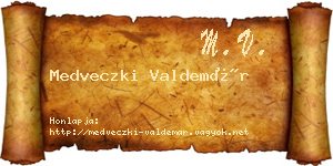 Medveczki Valdemár névjegykártya